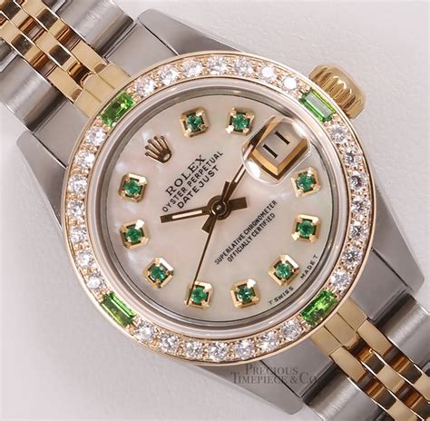 rolex ladies emerald watch